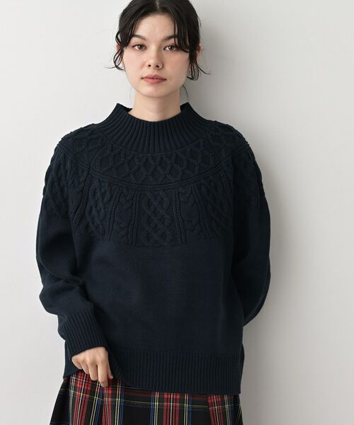 Dessin / デッサン ニット・セーター | 【着映え/洗える】求心ケーブル編みハイネックニット | 詳細19