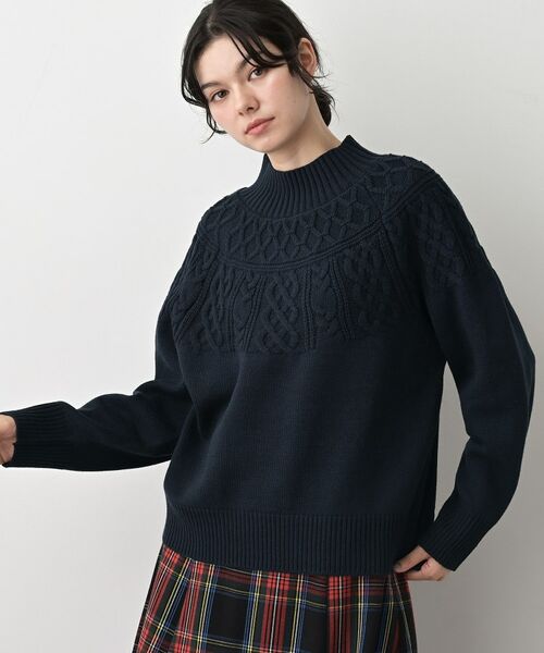 Dessin / デッサン ニット・セーター | 【着映え/洗える】求心ケーブル編みハイネックニット | 詳細20