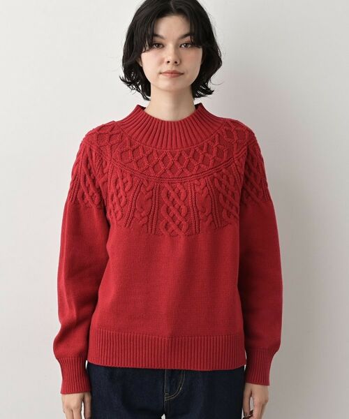 Dessin / デッサン ニット・セーター | 【着映え/洗える】求心ケーブル編みハイネックニット | 詳細23