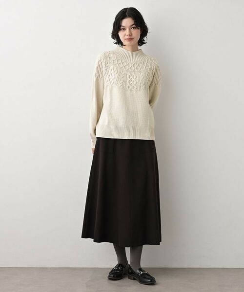 Dessin / デッサン ニット・セーター | 【着映え/洗える】求心ケーブル編みハイネックニット | 詳細3