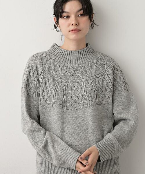 Dessin / デッサン ニット・セーター | 【着映え/洗える】求心ケーブル編みハイネックニット | 詳細5