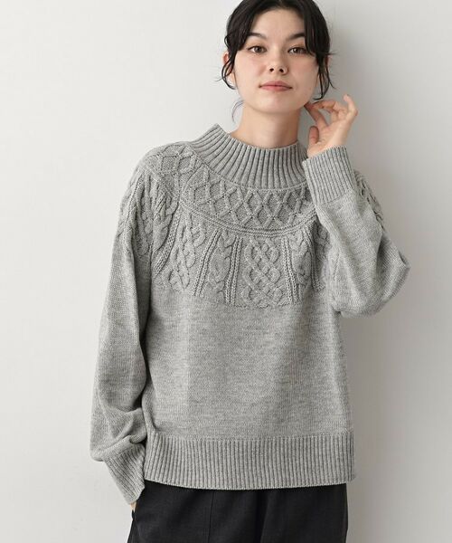 Dessin / デッサン ニット・セーター | 【着映え/洗える】求心ケーブル編みハイネックニット | 詳細6