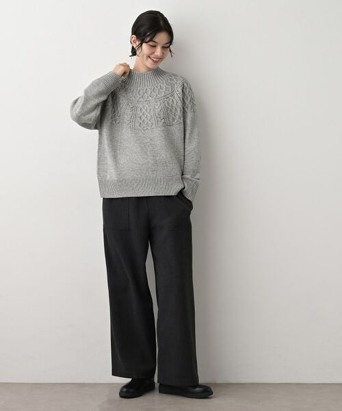 Dessin / デッサン ニット・セーター | 【着映え/洗える】求心ケーブル編みハイネックニット | 詳細7
