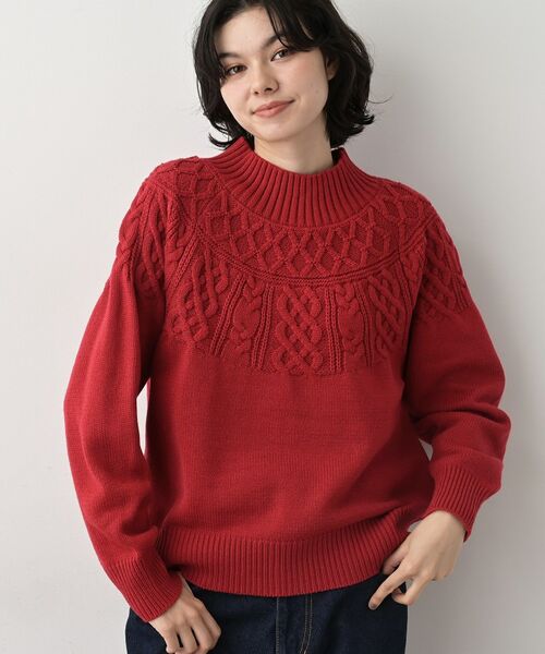 Dessin / デッサン ニット・セーター | 【着映え/洗える】求心ケーブル編みハイネックニット | 詳細9