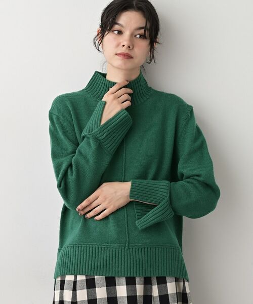 Dessin / デッサン ニット・セーター | 【洗える】センタータックラインハイネックニット(グリーン(023))