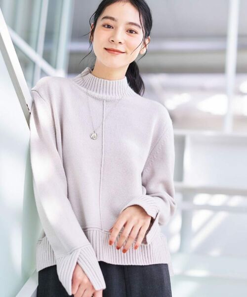 Dessin / デッサン ニット・セーター | 【洗える】センタータックラインハイネックニット(グレージュ(050))