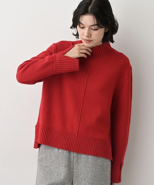 Dessin / デッサン ニット・セーター | 【洗える】センタータックラインハイネックニット(レッド(063))