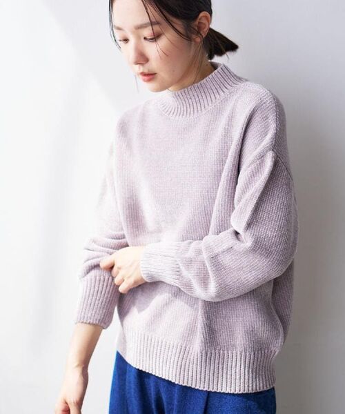 Dessin / デッサン ニット・セーター | 【洗える】ハイネックベロアモールニット | 詳細1