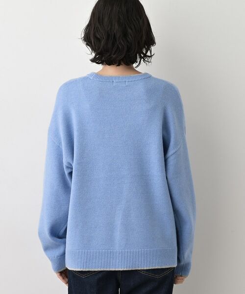 Dessin / デッサン ニット・セーター | 【洗える】ペイント風刺繍入り配色ラインニット | 詳細15