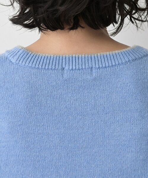 Dessin / デッサン ニット・セーター | 【洗える】ペイント風刺繍入り配色ラインニット | 詳細17