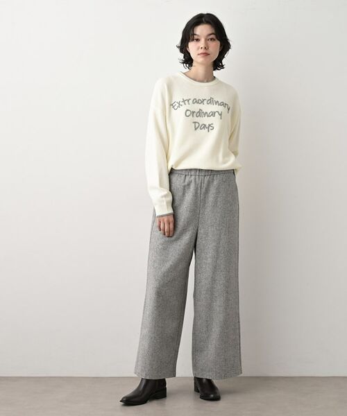 Dessin / デッサン ニット・セーター | 【洗える】ペイント風刺繍入り配色ラインニット | 詳細3