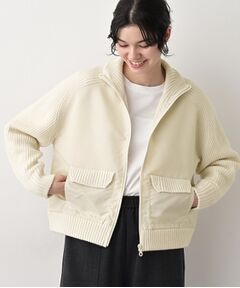 Dessin / デッサン レザーブルゾン・ジャケット | 【洗える】異素材ミックスジップブルゾン