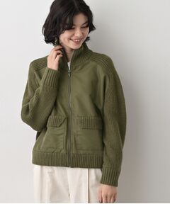 Dessin / デッサン レザーブルゾン・ジャケット | 【洗える】異素材ミックスジップブルゾン