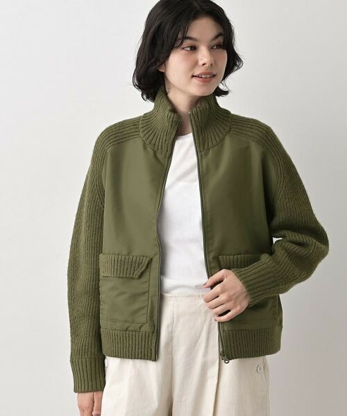 Dessin / デッサン レザーブルゾン・ジャケット | 【洗える】異素材ミックスジップブルゾン | 詳細11