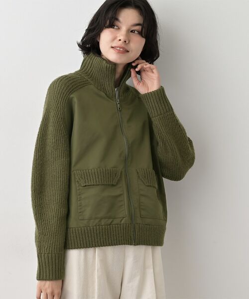 Dessin / デッサン レザーブルゾン・ジャケット | 【洗える】異素材ミックスジップブルゾン | 詳細12