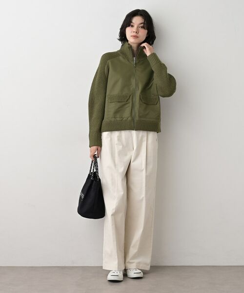 Dessin / デッサン レザーブルゾン・ジャケット | 【洗える】異素材ミックスジップブルゾン | 詳細13