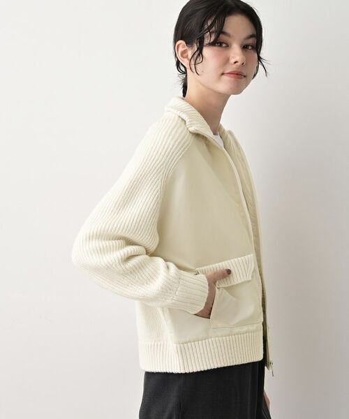 Dessin / デッサン レザーブルゾン・ジャケット | 【洗える】異素材ミックスジップブルゾン | 詳細2