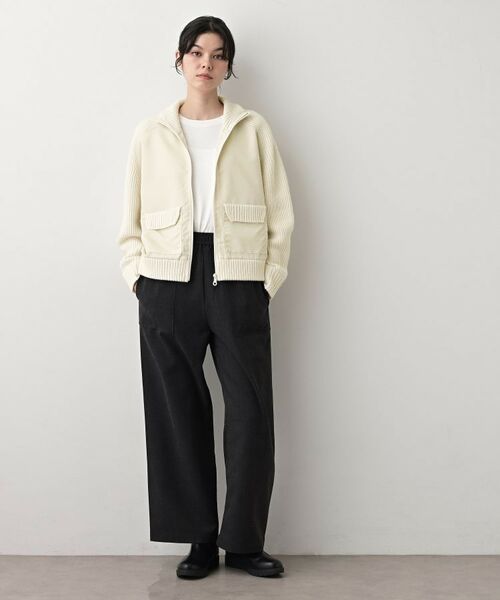 Dessin / デッサン レザーブルゾン・ジャケット | 【洗える】異素材ミックスジップブルゾン | 詳細3