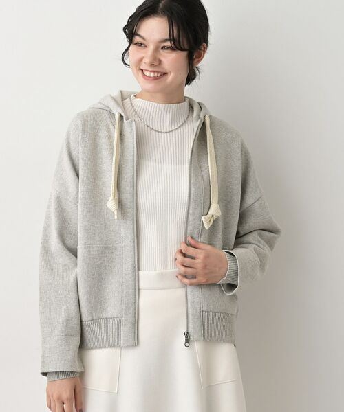 Dessin / デッサン パーカー | 【洗える】コットンカシミヤブレンドフードジップカーディガン | 詳細5