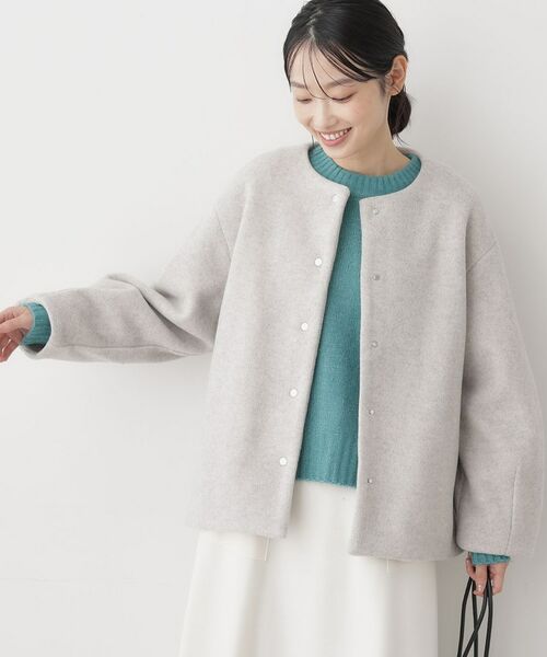 Dessin / デッサン その他アウター | メランジ起毛ジャケット(ライトグレー(011))