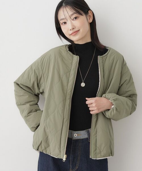 Dessin / デッサン ノーカラージャケット | 【2WAY】リバーシブルタフタボアアウター | 詳細2