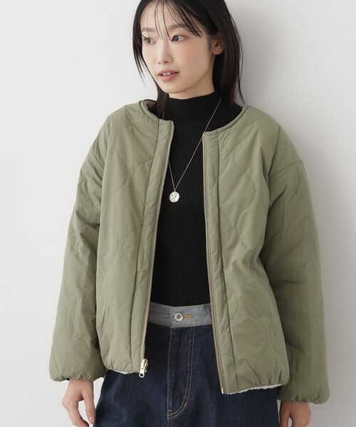 Dessin / デッサン ノーカラージャケット | 【2WAY】リバーシブルタフタボアアウター | 詳細3