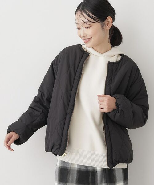 Dessin / デッサン ノーカラージャケット | 【2WAY】リバーシブルタフタボアアウター | 詳細9