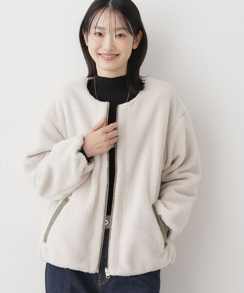 Dessin/デッサン 【2WAY】リバーシブルタフタボアアウター アイボリー(504) 03(L) Dessin/デッサン 【2WAY】リバーシブルタフタボアアウター アイボリー(504) 03(L)