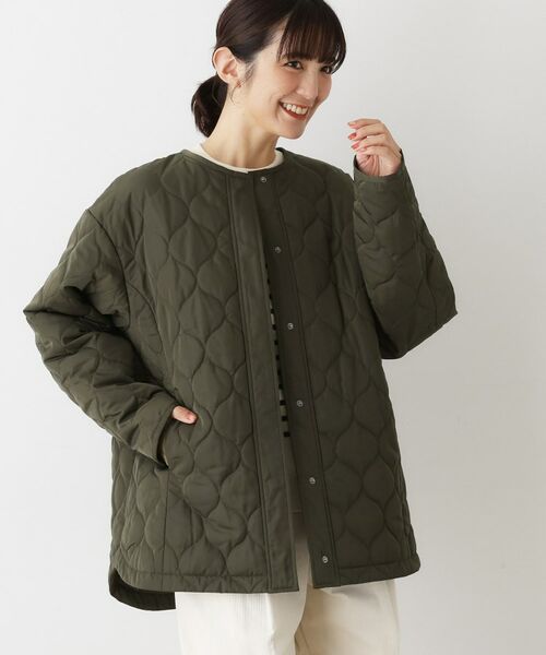 Dessin/デッサン キルトノーカラージャケット オリーブグリーン(026) 02(M)