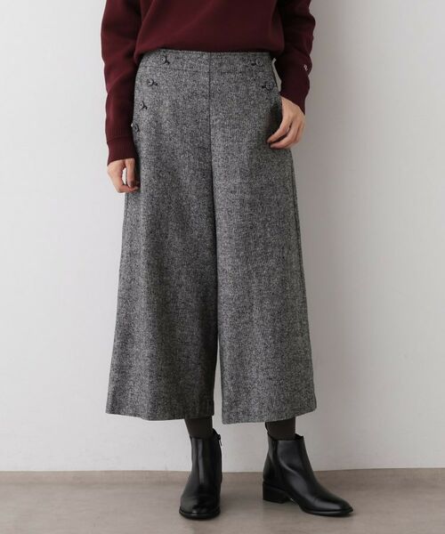 Dessin / デッサン ショート・ハーフ・半端丈パンツ | 【洗える/後ろゴム】ツイードマリンクロップド丈パンツ(ブラック(519))