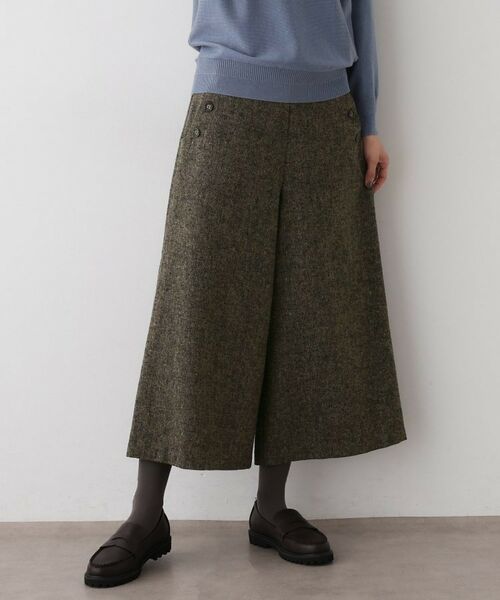Dessin / デッサン ショート・ハーフ・半端丈パンツ | 【洗える/後ろゴム】ツイードマリンクロップド丈パンツ(ブラウン(544))