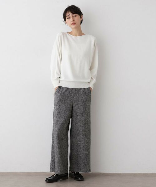 Dessin / デッサン パンツ | 【洗える/後ろゴム】ツイードワイドパンツ | 詳細7