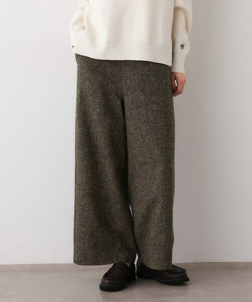 Dessin / デッサン パンツ | 【洗える/後ろゴム】ツイードワイドパンツ(ブラウン(544))