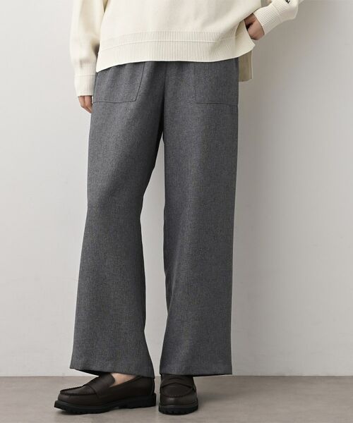 Dessin / デッサン パンツ | 【セットアップ可/ウエスト総ゴム】ツイードライクワイドパンツ(ブラック(019))