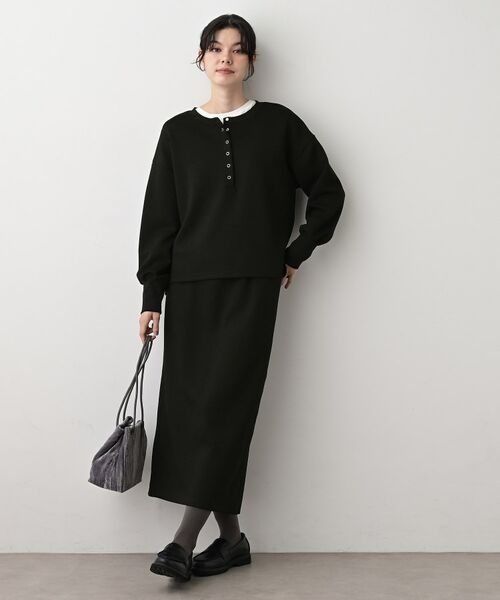 Dessin / デッサン ロング・マキシ丈スカート | 【セットアップ可/洗える】切り替えデザインサイドリブスカート | 詳細3