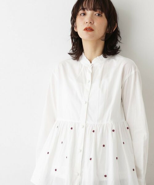 Dessin / デッサン シャツ・ブラウス | 【洗える/インド製】ビーズ刺繍ペプラムブラウス | 詳細1