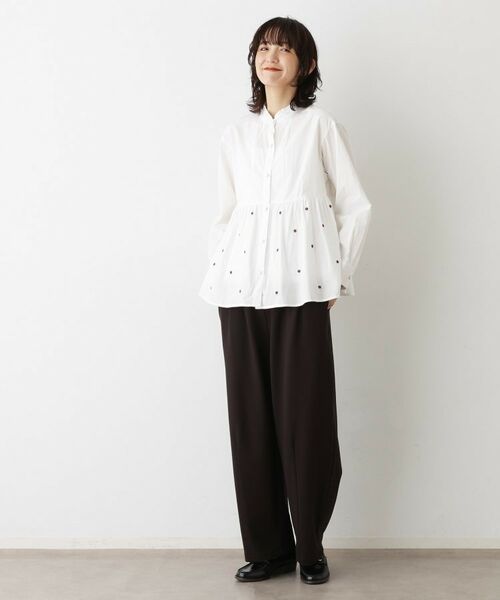 Dessin / デッサン シャツ・ブラウス | 【洗える/インド製】ビーズ刺繍ペプラムブラウス | 詳細3