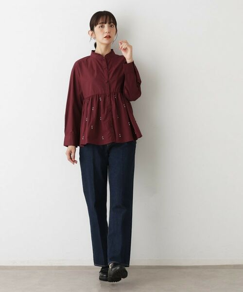 Dessin / デッサン シャツ・ブラウス | 【洗える/インド製】ビーズ刺繍ペプラムブラウス | 詳細7