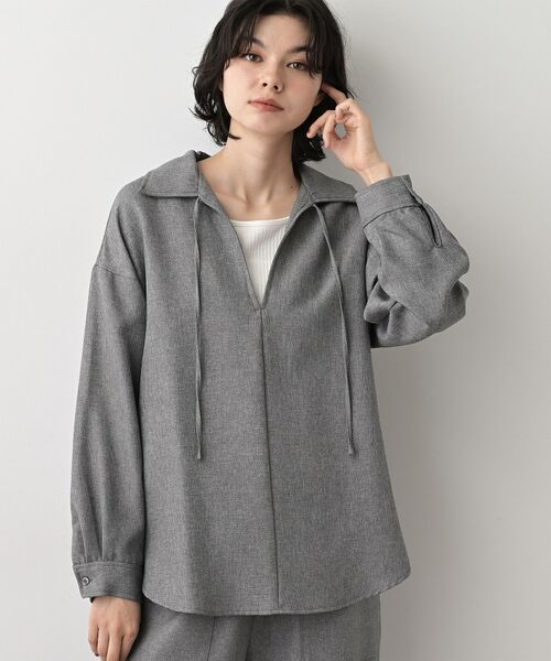 Dessin / デッサン シャツ・ブラウス | 【セットアップ可/洗える】ツイードライクスキッパーシャツ | 詳細1