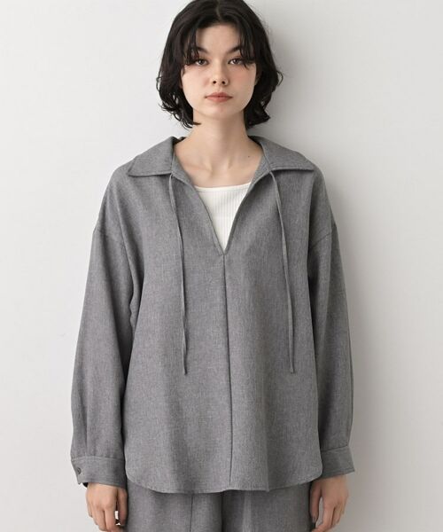 Dessin / デッサン シャツ・ブラウス | 【セットアップ可/洗える】ツイードライクスキッパーシャツ | 詳細9