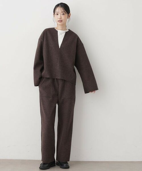 Dessin / デッサン シャツ・ブラウス | 【セットアップ可/洗える】Vネックメルトンジャージ | 詳細3