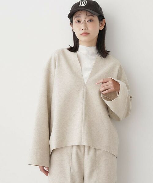 Dessin / デッサン シャツ・ブラウス | 【セットアップ可/洗える】Vネックメルトンジャージ | 詳細6