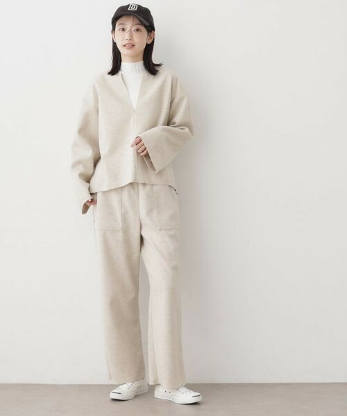 Dessin / デッサン シャツ・ブラウス | 【セットアップ可/洗える】Vネックメルトンジャージ | 詳細7