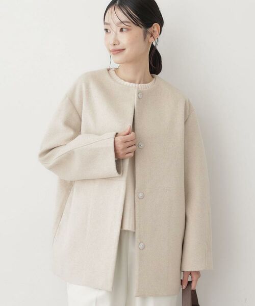 Dessin / デッサン その他アウター | ウール混クルーネックコート | 詳細11