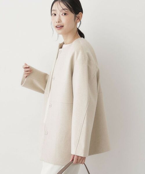 Dessin / デッサン その他アウター | ウール混クルーネックコート | 詳細12