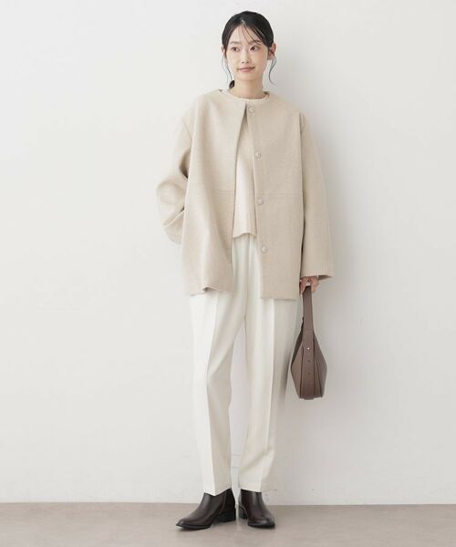 Dessin / デッサン その他アウター | ウール混クルーネックコート | 詳細14