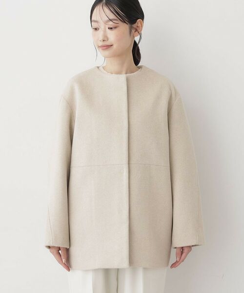Dessin / デッサン その他アウター | ウール混クルーネックコート | 詳細16