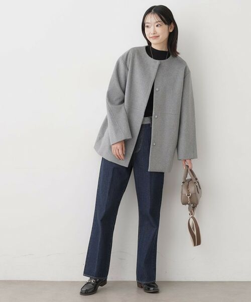 Dessin / デッサン その他アウター | ウール混クルーネックコート | 詳細3