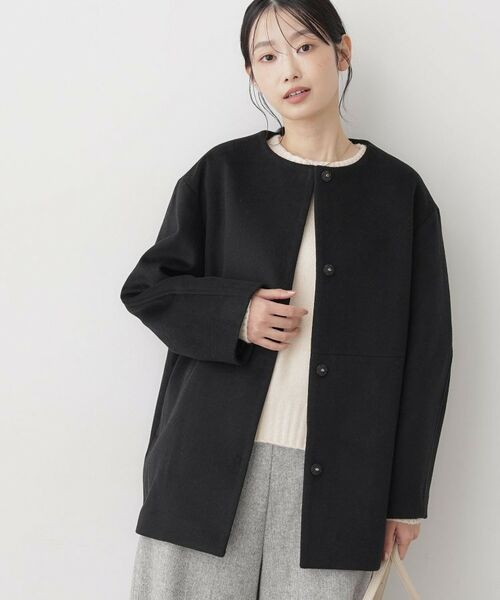 Dessin / デッサン その他アウター | ウール混クルーネックコート | 詳細5