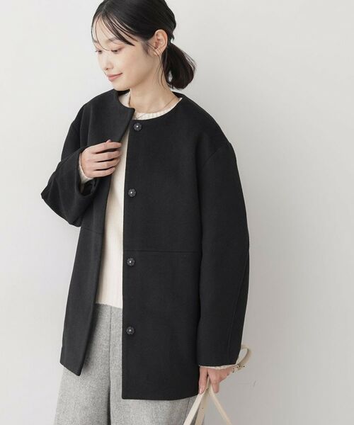 Dessin / デッサン その他アウター | ウール混クルーネックコート | 詳細6